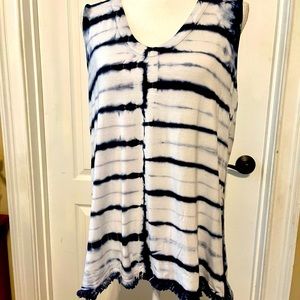 Tie dye striped sleeveless tunic